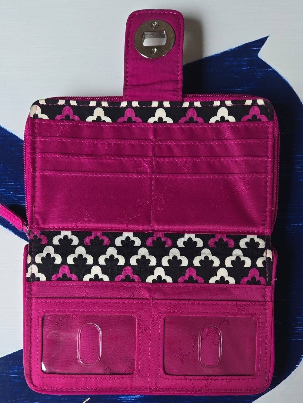 Vera Bradley Hot Pink Quilted Multi Compartment Wallet - Picture 4 of 10